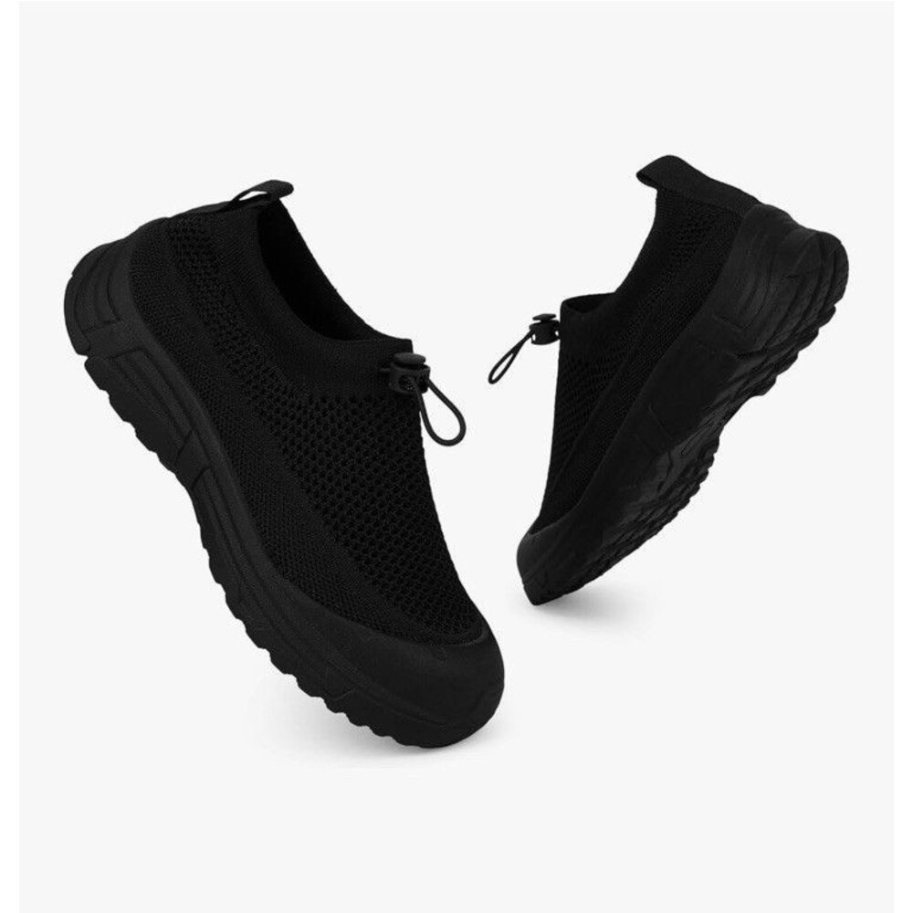 Tigeridea Women’s Walking Shoes Workout Slip On Mesh Sneakers Black Size 8 - Picture 3 of 15